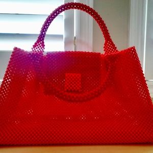 NEW! HANDMADE  orange beaded purse 👛 😍 ONE of a kind